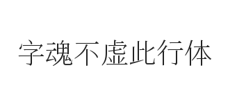 字魂不虚此行体